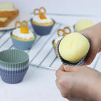 Silicone Baking Muffin Cups 12 Pack, Reusable Cupcake Liners Cake Molds, BPA Free, Dishwasher Safe(Grey Series, Regular Size)