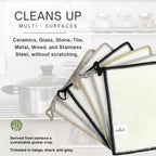 Whiffkitch Dishcloths & Dish Towels for Kitchen - Reusable, Hygienic, Quick Drying, Durable Kitchen Washcloth, Absorbent, Scrub-Non-Scratch, 6x7 Inches Neutral Color, 6 Pack