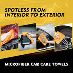 HOMEXCEL Yellow Microfiber Cleaning Cloths 12 Pack, 12.5 x 12.5 inch Microfiber Towel for Cars, Ultra Absorbent Car Washing Cloth, Lint Free Streak Free Cleaning Rags for Car, Kitchen, and Window