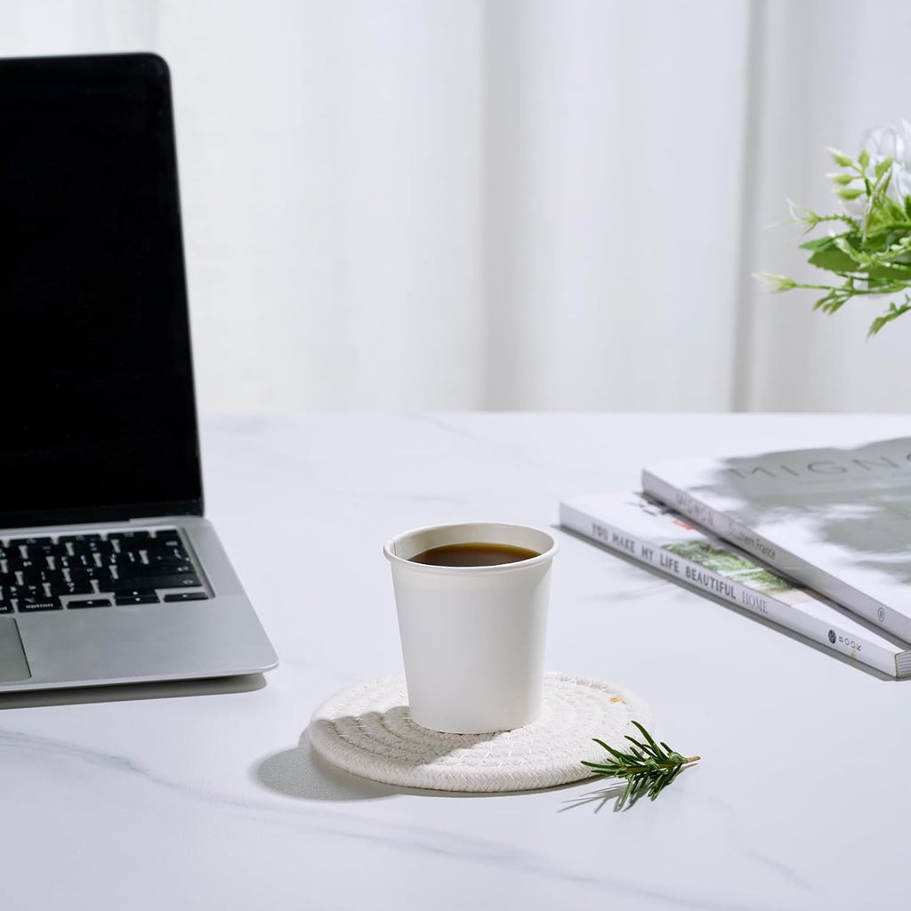 LITOPAK 1000 pack 4 oz Disposable Paper Coffee Cups, Small White Paper Coffee Cups for Office, Home, Party, and Events