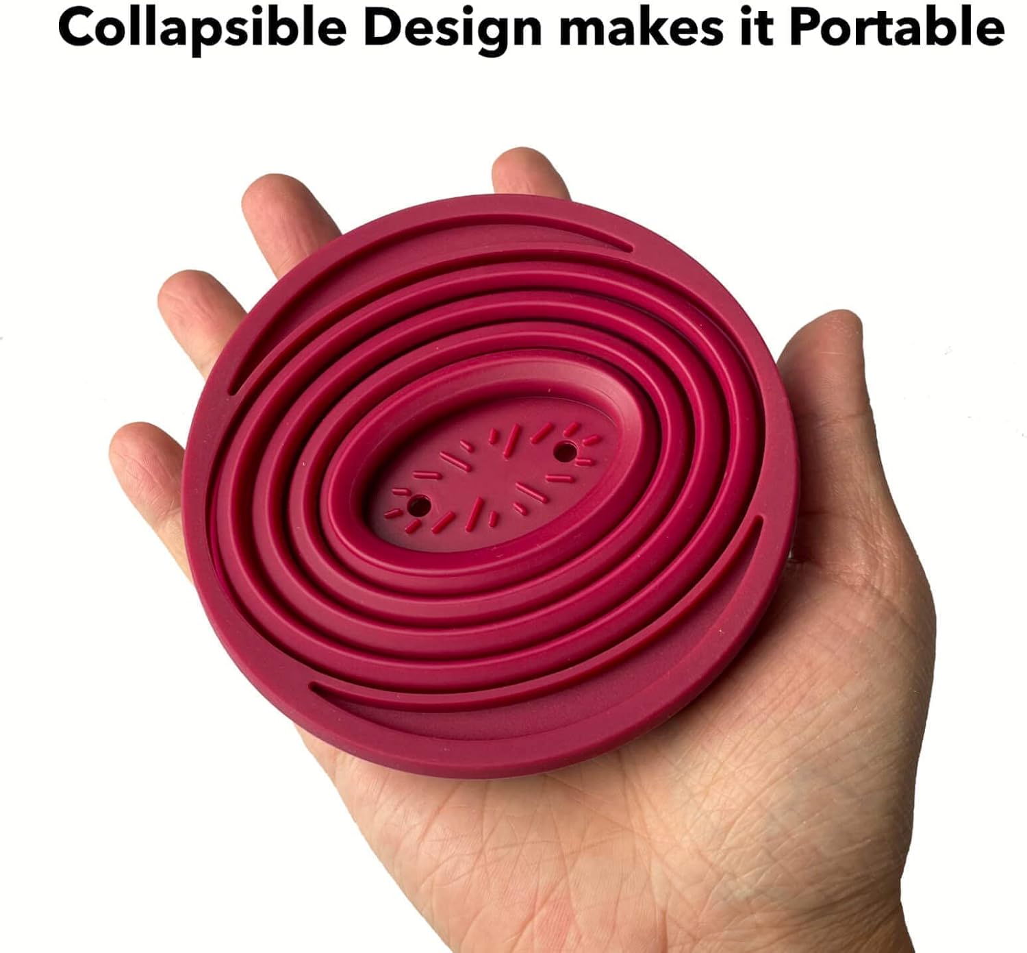 Collapsible Pour Over Coffee Dripper for Camp Coffee, Reusable Silicone Coffee Filter Holder for Camping Red