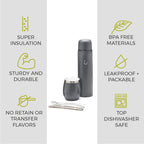 BALIBETOV Complete Yerba Mate Set - Modern Mate Gourd, Thermal Flask, Bombilla and Cleaning Brush Included - All Premium Quality 304 18/8 Stainless Steel (Gray)