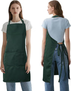 Kitchen Bib Apron for Women Men with Pockets Chef Art Aprons for Cooking Painting Pottery Ceramics
