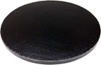 Restaurantware Pastry Tek 12 Inch Cake Board 1 Durable Cake Drum - Round Covered Edges Black Paper Cake Base Disposable For Birthdays Weddings Or Parties