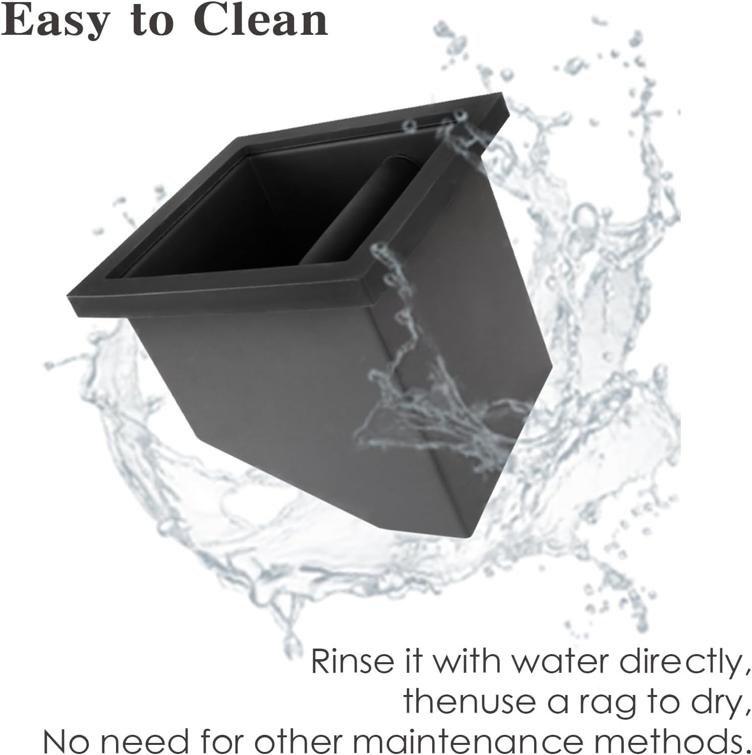 Stainless Steel Espresso Coffee Ground Knock Box Chute, Built-in Desktop Waste Bucket, Bottomless Knocking Residue Box