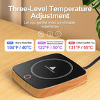Coffee Mug Warmer Waterproof Smart Cup Warmer with 3 Temperature Setting for Warming & Heating Coffee, Beverage, Milk, Tea and Hot Chocolate (Wood Grain)