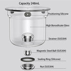 Enchanti Tea Pot, Witchcraft Magic Glass Teapot with Infuser Strainer and Lid for Loose Leaf Tea Herbal, Magnetic Water Separation Tea Maker Kettle with Cups Clear Enchantipot (1000ml)