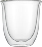 Restaurantware-Forma Professional 6.8 Ounce Double Wall Coffee Cups, 12 Insulated Latte Glasses - Dishwashable, Reusable, Clear Glass Beverage Cups, Freezable, For Hot Or Cold Beverages