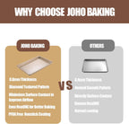 Cookie Sheets for Baking Nonstick, 2 Pack Heavy Duty 0.8mm Baking Sheet Pan Set Quarter(9x13in) & Jelly Roll(10x15in) with Diamond Texture, Gold Commercial Grade, Small Oven Safe