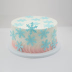 Gyufise 50Pcs Edible Snowflakes Blue Cupcake Cake Toppers Decoration for Chirstmas Winter Frozen Theme Party Supplies