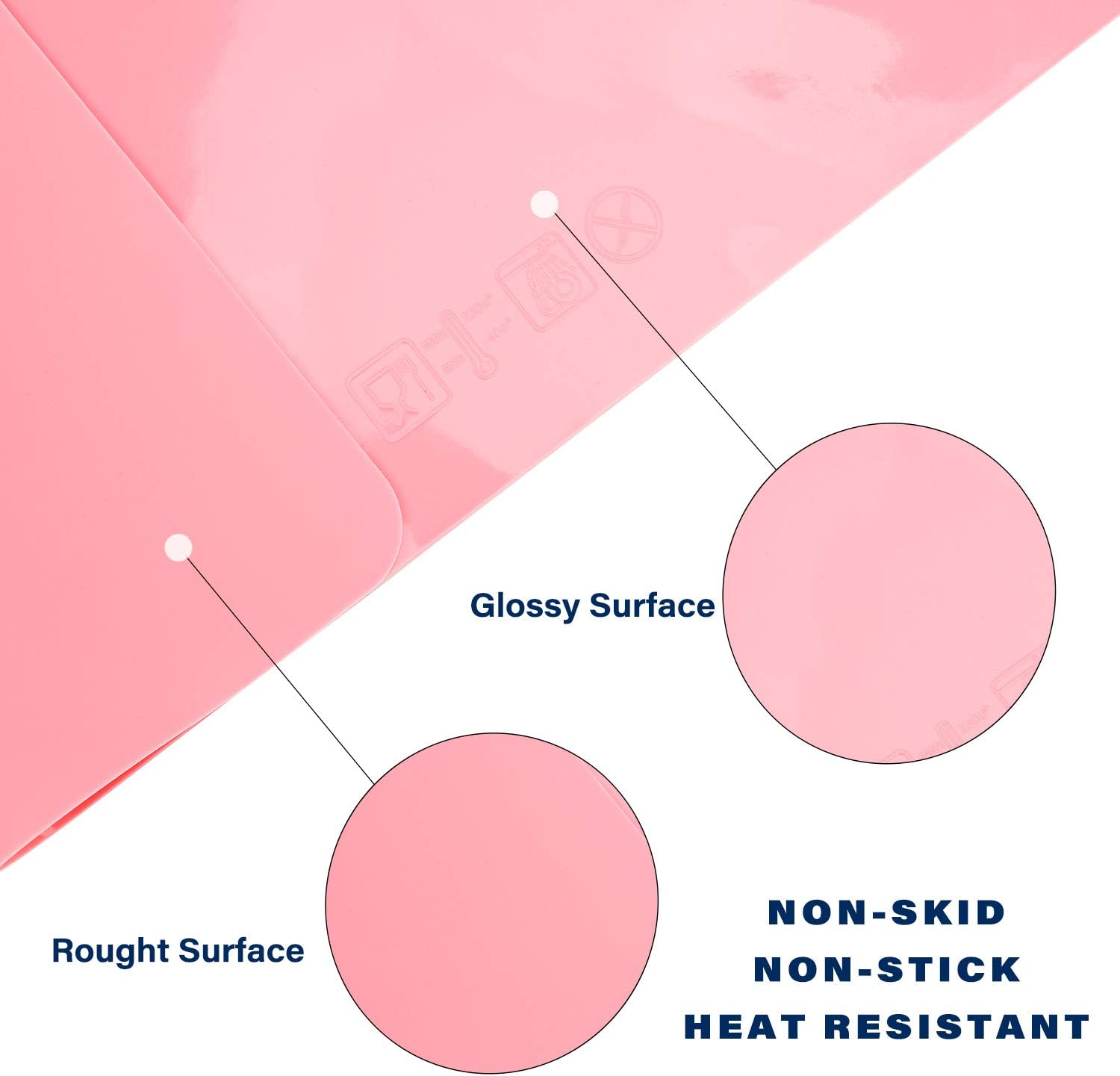 Gartful Makeup Mat for Vanity, 23.6"x15.7" Pink Silicone Mat, X-Large Silicone Sheet for Crafts, Art, Resin Epoxy, Jewelry Casting Molds, Reusable Nonstick Countertop Protector, Multipurpose Table Mat