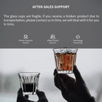 MHW-3BOMBER Shot Glasses Set of 6 Small Glass Cups 3OZ Latte Glasses for Espresso, Whiskey, Vodka, Spirits & Liquors G6190-0S