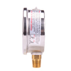 MEASUREMAN 2-1/2" Dial Size, Glycerin Filled Pressure Gauge, 0-100psi/kpa, 304 Stainless Steel Case, 1/4" NPT Lower Mount