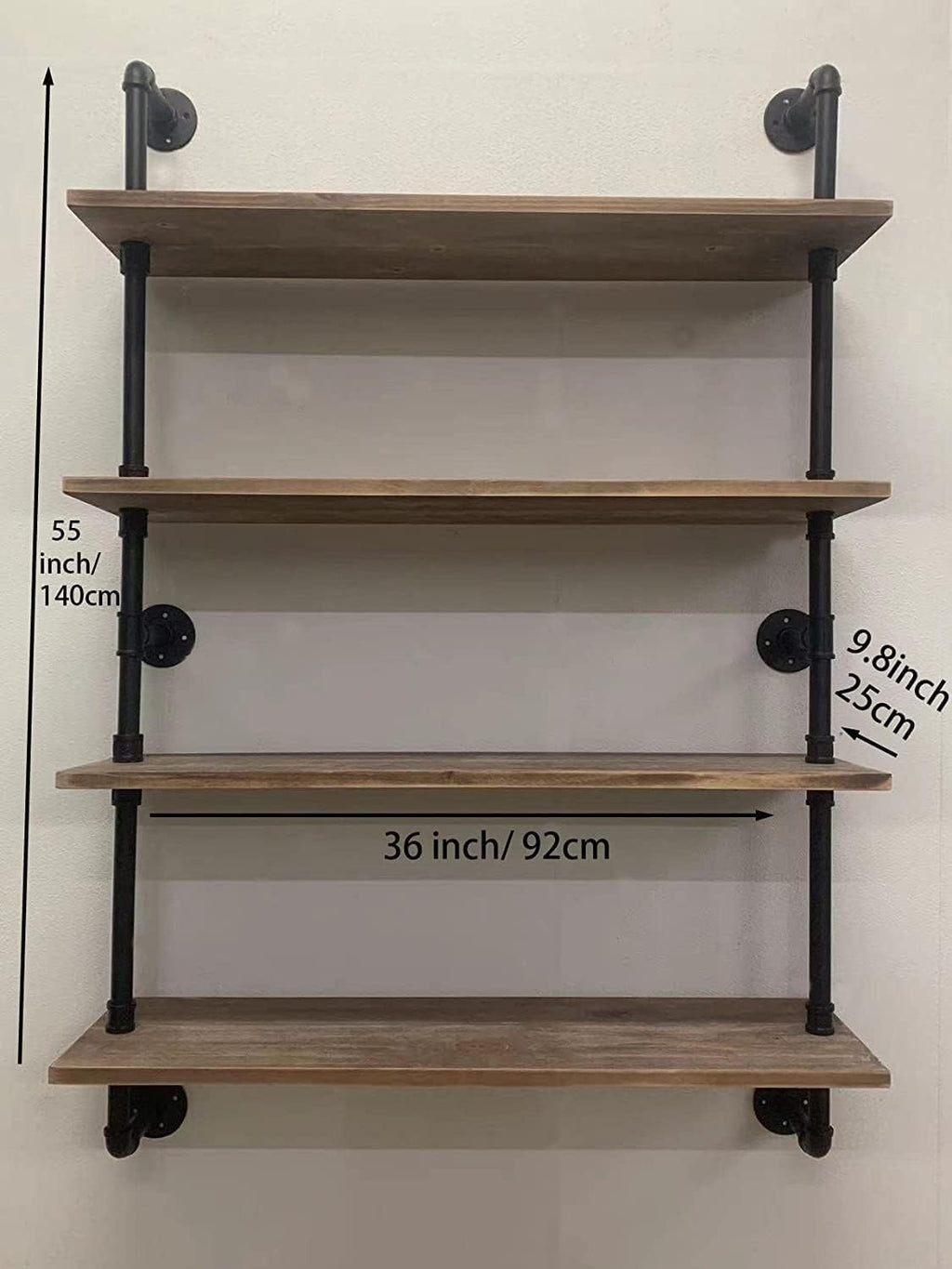 Pipe Shelves Industrial Pipe Shelving Shelves Real Wood Industrial Floating Pipe Shelves with Wood Planks 36 inch Wall Shelves Rustic Hanging Bookshelf Farmhouse Kitchen Bar Shelving