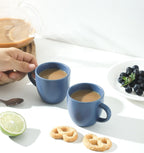 Hasense Ceramic 3 OZ Espresso Cups, Porcelain Espresso Demitasse Cups Set of 4 for Double shot, Lungo and Ristretto, Tiny Italian Expresso Shot Coffee Mugs for Home and Office, Blue