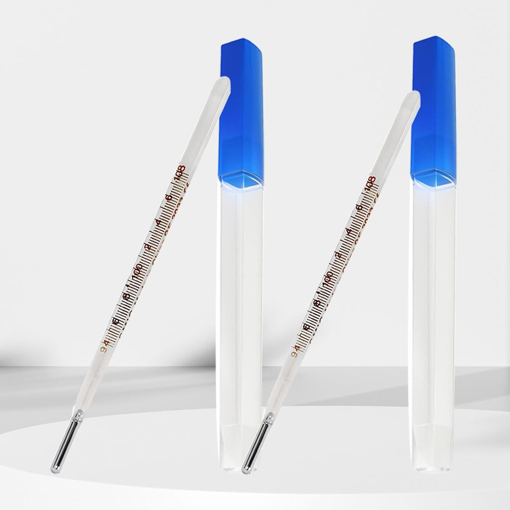 ℉ Oral Thermometer for Adults and Kids 2PCS - Glass Thermometer for Rectal Temperature - Accurate Easy Reading - AiBi TECH