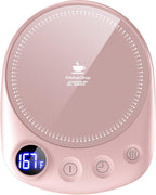 Coffee Mug Warmer - Fastest Heating & Highest Temperature, Coffee Cup Warmer for Desk Auto Shut Off, 4 Temp Settings & 1-12H Timer, Smart Electric Beverage Warmer for Coffee, Tea (Pink)