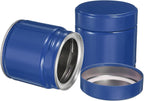 uxcell 2Pcs Round Tea Canisters, 3" x 3" Airtight Metal Tea Containers for Loose Tea, Coffee Beans, Spices - Durable, Compact, and Stylish Storage Tea Tin (Blue)