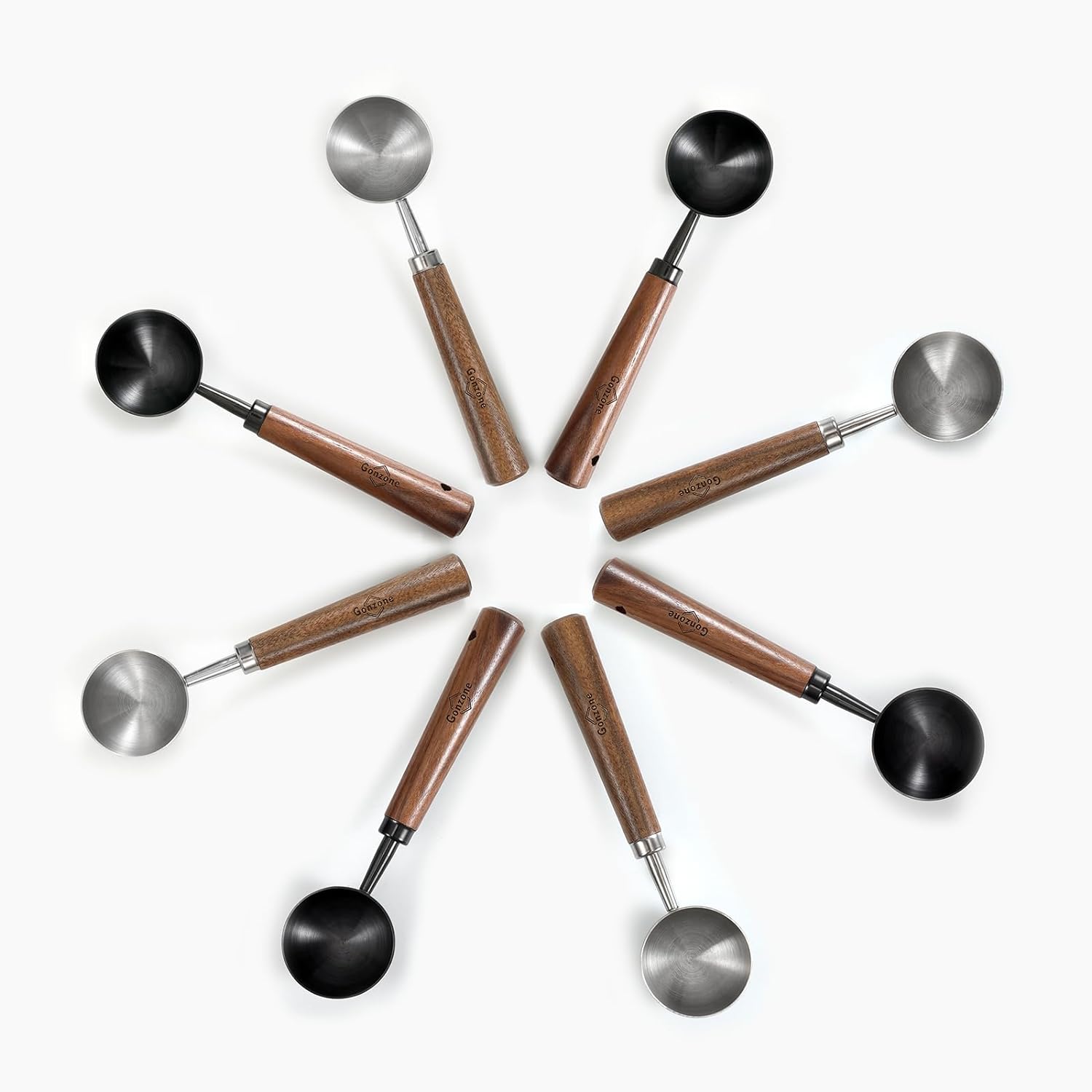 Vintage Coffee Measuring Spoon - 304 Stainless Steel, Coffee Scoop,10g Capacity, Walnut Handle - Perfect for Coffee, Tea, and More (Silver)