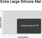 Silicone Baking Mat 35.4"x23.6" Food Grade Silicone Mats for Kitchen Counter Large Countertop Protector Mat with Edge Heightening Non-Slip Heat Resistant Mats for Countertop Easy Clean Transparent