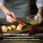 Walfos Silicone Basting Pastry Brush, Heat Resistant Pastry Brush Set, Strong Steel Core and One-Pieces Design, Perfect for BBQ Grill Baking Kitchen Cooking, BPA Free and Dishwasher safe, 2 Pcs (red)