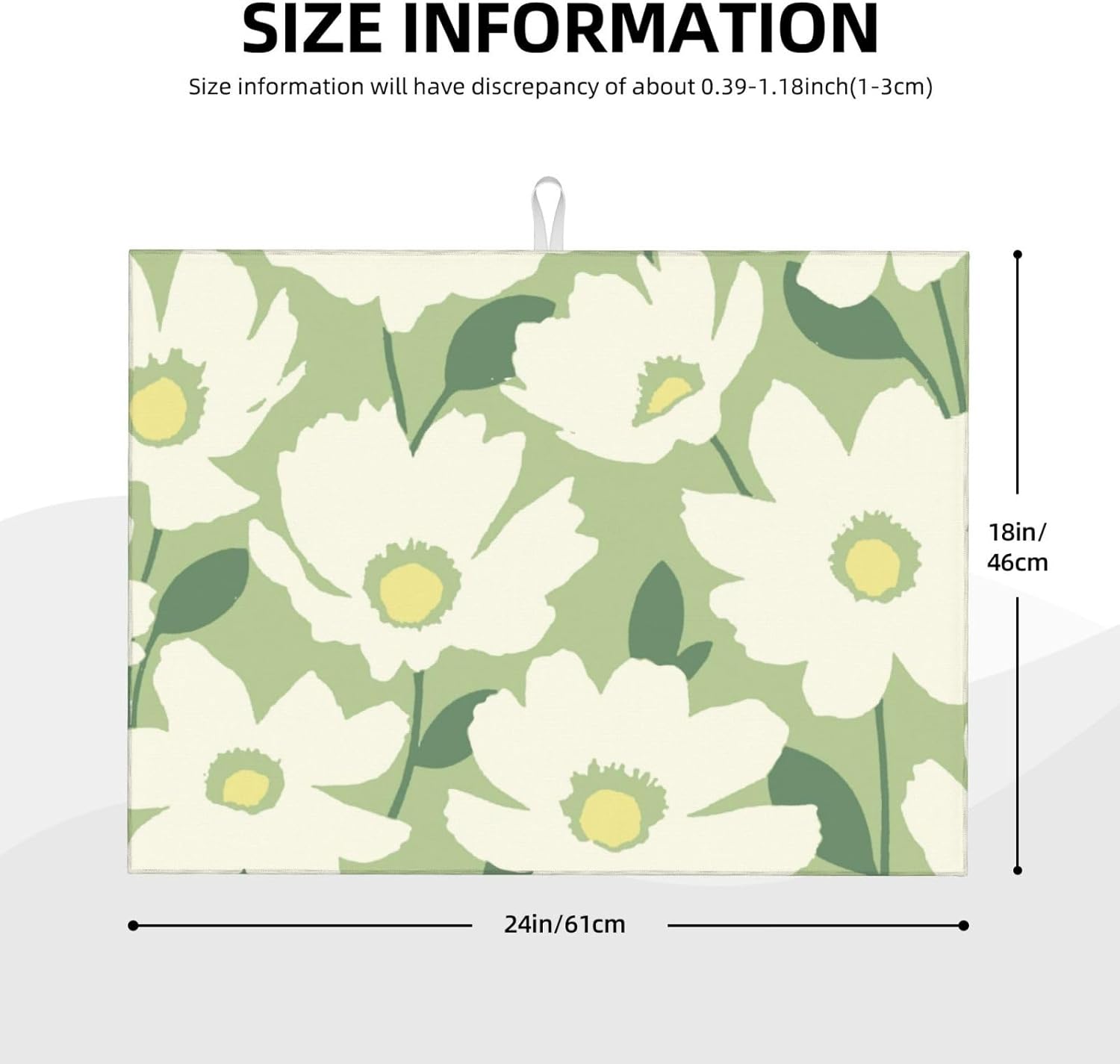 Large Dish Drying Mats For Kitchen Counter Microfiber Kitchen Drying Mat XL Draining Pad Absorbent Quick Drying Dish Mat 18x24 Inch - Flowers