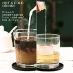 Silicone Black Coasters Set of 6 with Gold Holder - Coffee Table Decor for Home and Office, Durable and Stylish Coaster Set for Protection and Aesthetic Appeal