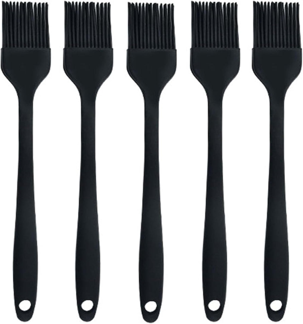 Silicone brush, Oil Brush for BBQ Kitchen Cooking Baking and Grilling(5 PCS,Black)