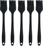 Silicone brush, Oil Brush for BBQ Kitchen Cooking Baking and Grilling(5 PCS,Black)