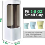 Cup Dispenser, Wall Mounted Water Cooler Cup Dispenser for 3oz-5oz Disposable Cups, Bathroom Cup Holder, Plastic Paper Cup Holder with Adhesive/Screw Mount for Office, Hospital, Bathroom