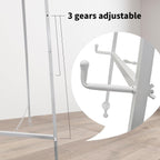 58 Inch Iron Adjustable Arts & Crafts Easels,Metal Easel Stand with Chain Support for Mirror,Floor Easels for Display Wedding Sign(White)