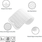 Silicone Dish Drying Mat for Multiple Usage,Easy clean,Eco-friendly,Heat-resistant Silicone Mat for Kitchen Counter or Sink,Refrigerator or Drawer Liner White S 12 inches x 6 inches