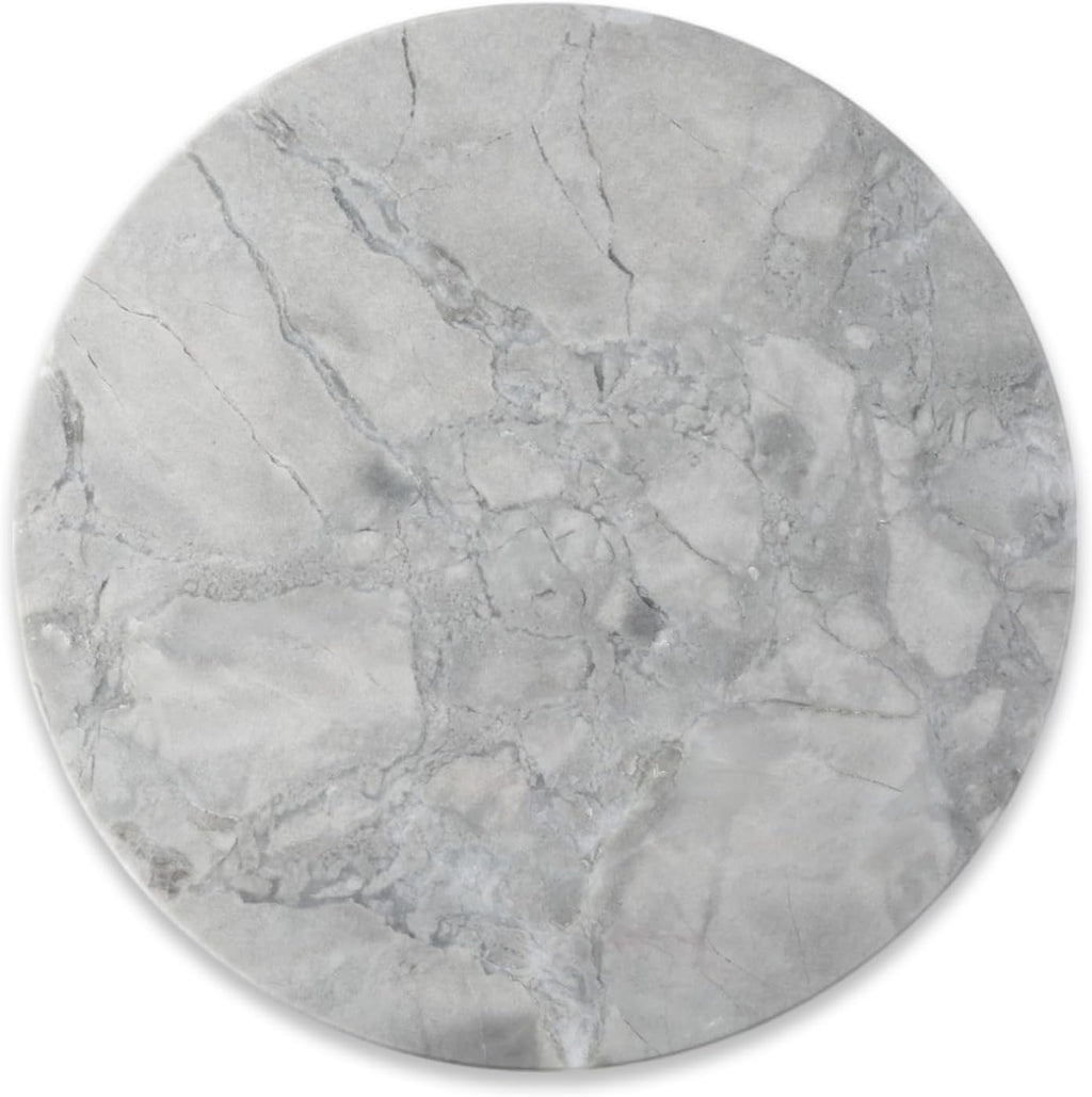 Koville Round Marble Pastry Cutting Board - 11" Gray Marble Cheese Board for Baking, Charcuterie, Pastry, Trivet - Non-Stick Heat Resistant Stone Cutting Boards for Kitchen