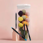 Felli Flip Tite TALL Storage Container with Lid 4" Air Tight Easy Open Ring Top, Clear Acrylic Skinny Canister Jar for Spaghetti Lasagna Fettuccine Noodle, Kitchen Cupboard Pantry Organizer (2.0 qt)