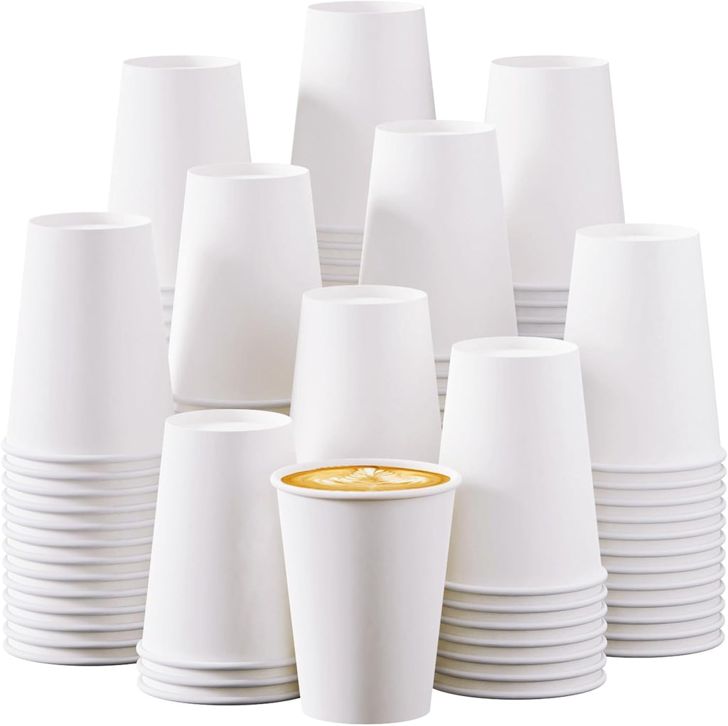 Turbo Bee 12 oz Disposable Paper Cups,270 Pack Paper Coffee Cups,Disposable Hot Drinking Cups