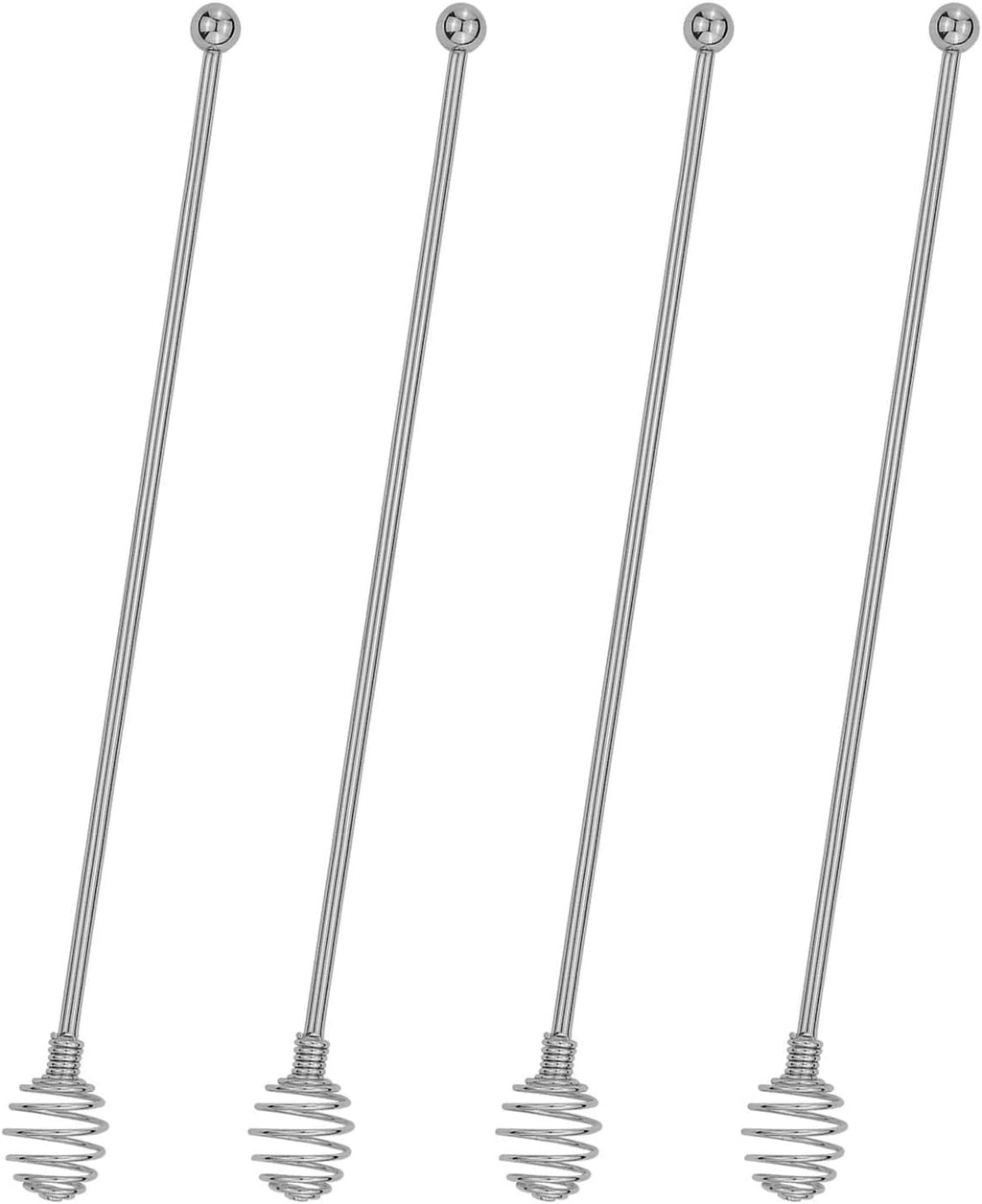 Coffee Stir Sticks,BURLIHOME Stainless Steel Swizzle Sticks 4Pcs Reusable Beverage Stirrers with Honey Shape