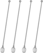 Coffee Stir Sticks,BURLIHOME Stainless Steel Swizzle Sticks 4Pcs Reusable Beverage Stirrers with Honey Shape
