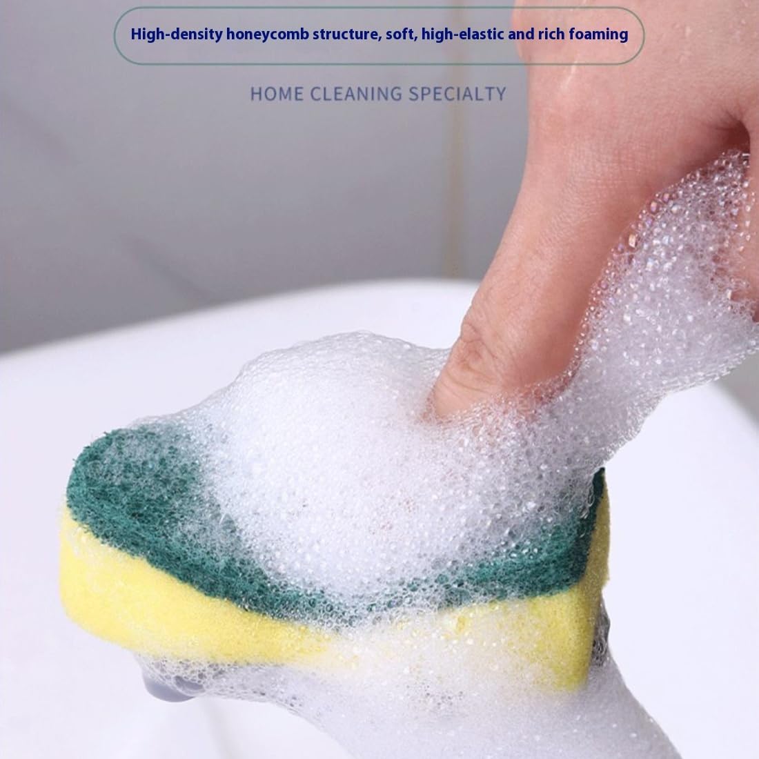 The Pot Brush with Green and Yellow Washing Pads Does not Damage The Pot Handle and can be Used to add Liquid, Brush The Bowl, and Brush The Stove