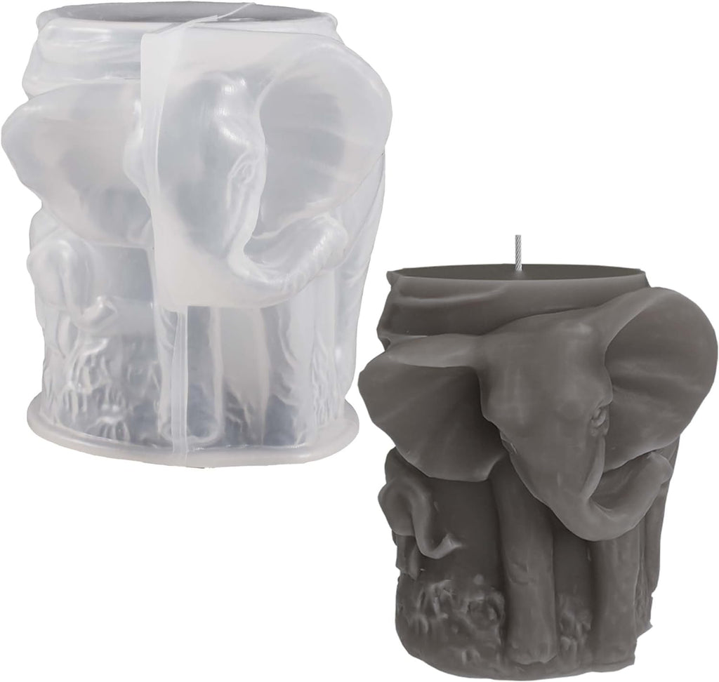 Elephant Cylinder Animal Resin Casting Silicone Mold for Home Decor & Candle Making Wave Spiral Mold