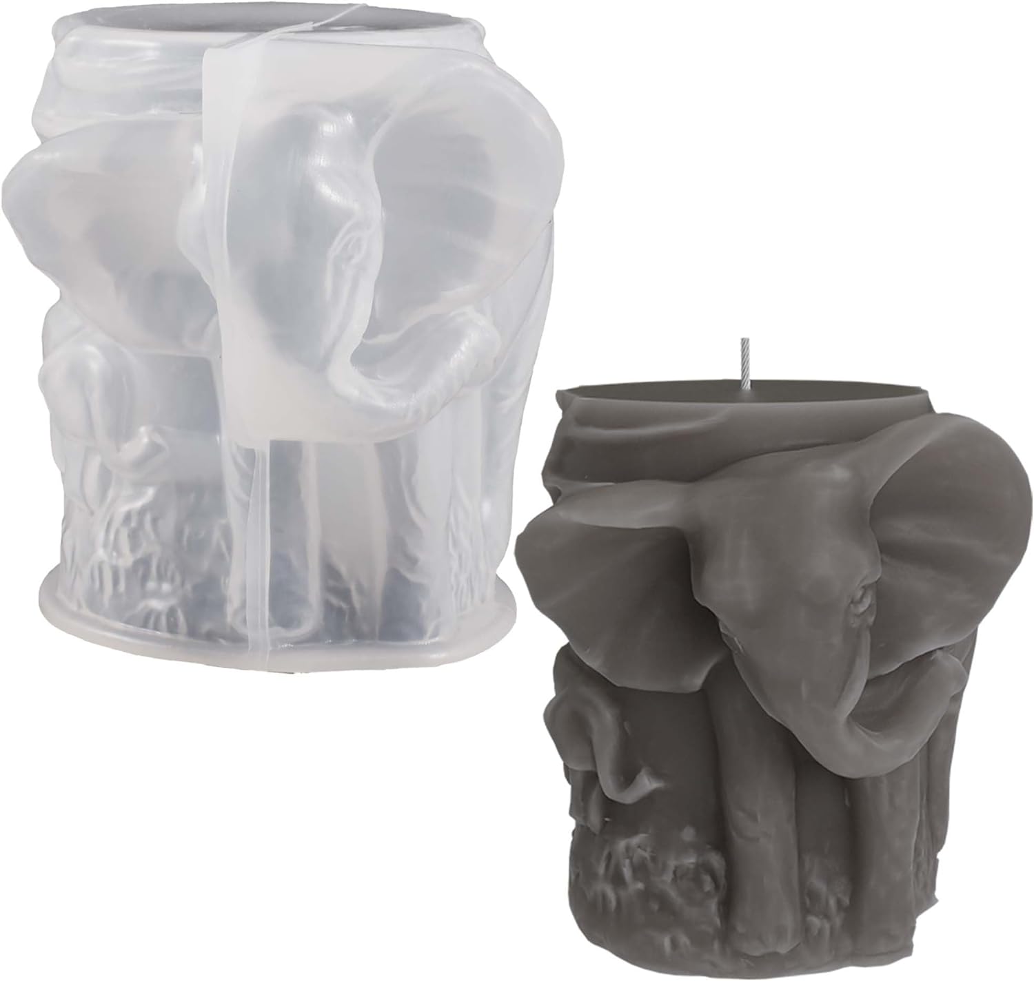 Elephant Cylinder Animal Resin Casting Silicone Mold for Home Decor & Candle Making Wave Spiral Mold