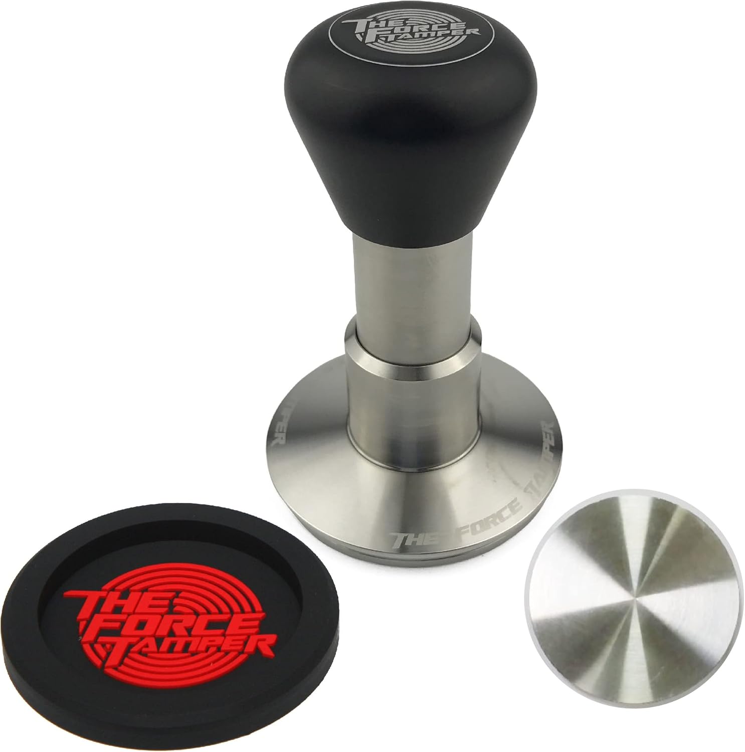 The Force Tamper Automatic Impact Coffee Tamper Adjustable Const Pressure and Autoleveling Standard Set Pro (Triangle, 58.50mm)