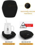 Coffee Mug Warmer for Desk,Candle Warmer Plate Auto Shut Off, Tea Espresso Beverage Coffee Warmer for Desk, Three Temperature Coffee Cup Warmer for Coffee Lover Gifts (Black, Without Mug)