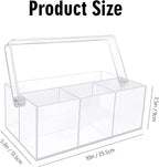 Acrylic Utensil Holder,Silverware Organizer for Countertop,Kitchen Table,Buffet & Picnic Party,Heavy-Duty Cutlery Caddy for Spoons, Forks,Knives & Napkins,Space-Saving Indoor Outdoor Essential