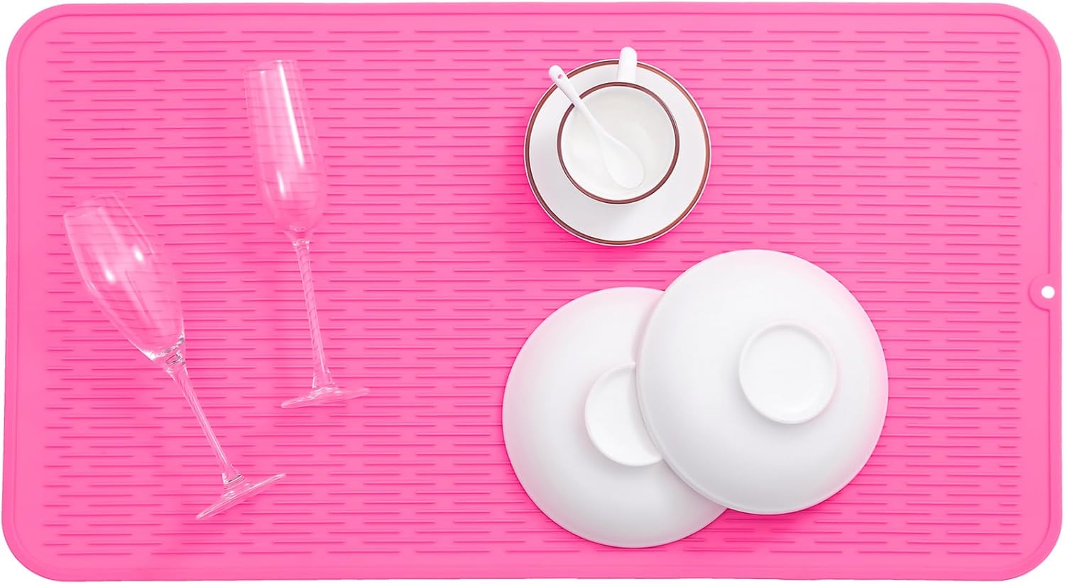 Silicone Dish Drying Mat for Multiple Usage,Easy clean,Eco-friendly,Heat-resistant Silicone Mat for Kitchen Counter or Sink,Refrigerator or Drawer Liner Rose 4XL 32 inches x 18 inches