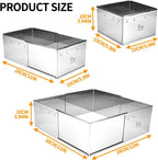 Guowall Adjustable Cake Ring Extensible Rectangle Ring Mold Detachable Stainless Steel Square Shaped Cake Cutter, Nonstick DIY Baking - 5.9 x 5.9 in (15 x 15 cm)