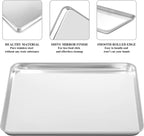 Baking Sheet with Cooling Rack Set [2 Sheets + 2 Racks], Deedro Stainless Steel Cookie Half Sheets Baking Pan Oven Tray with Rack, 16 x 12 x 1 Inch, Heavy Duty, Non-toxic, Dishwasher Safe