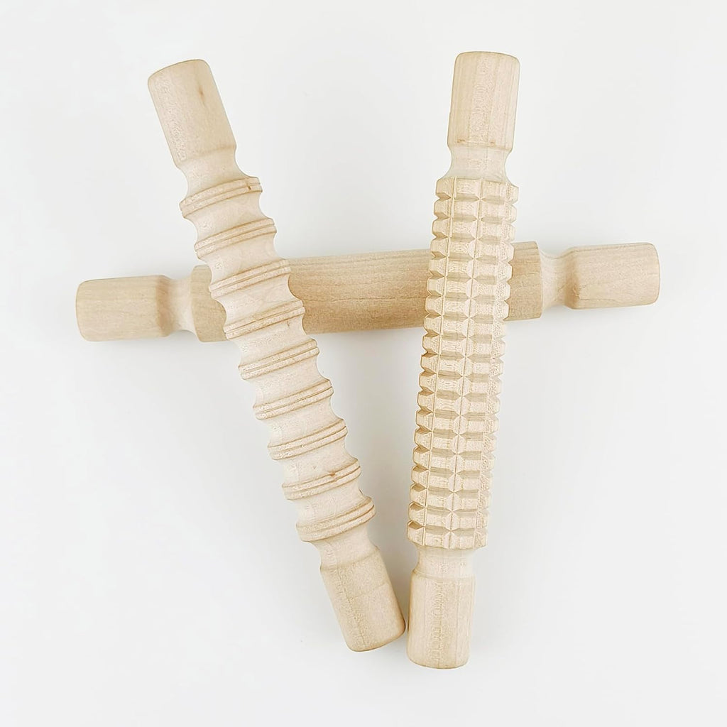 3 pcs 8 Inch Wood Rolling Pin, Great for Children's Play, Arts and Crafts