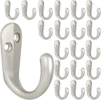 IBosins 20PCS Coat Hooks Wall Mounted Single Prong Robe Hook for Hanging Towel Hooks with 40 Screws for Cup, Mug, Bags, Hat, Cap, Scarf, Pet leashes