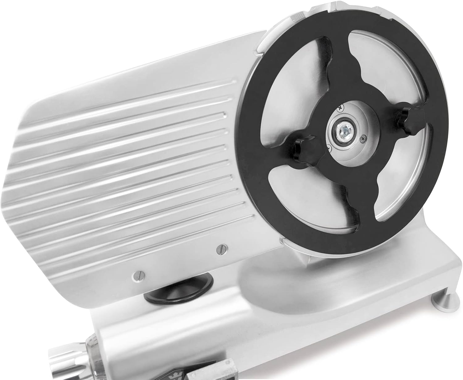 KWS Metal Collection 420W 12-Inch Meat Slicer MS-12DT Anodized Aluminum Base with Teflon Blade + Blade Removal Tool, Frozen Meat/Cheese/Food Slicer Quiet [ ETL, NSF Certified ]