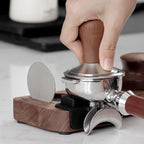Wooden Espresso Tamping Station, Portafilter Tamping Stand Espresso Coffee Organizer Box Fit for Storage 51, 53, 58MM Espresso Tamper Mat Portafilter Holder, (Accessories not included)